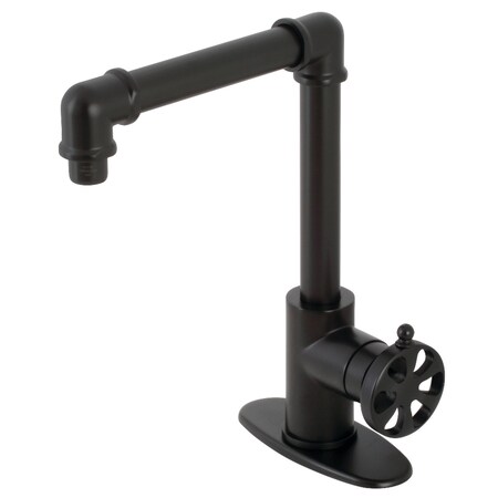 Kingston Brass KSD144RXMB Single-Handle Bathroom Faucet with Push Pop-Up, Matte Black KSD144RXMB